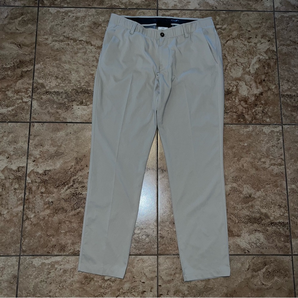 Under Armour Men's Showdown Taper Golf Pants Khaki Beige Flex Stretch 36x32